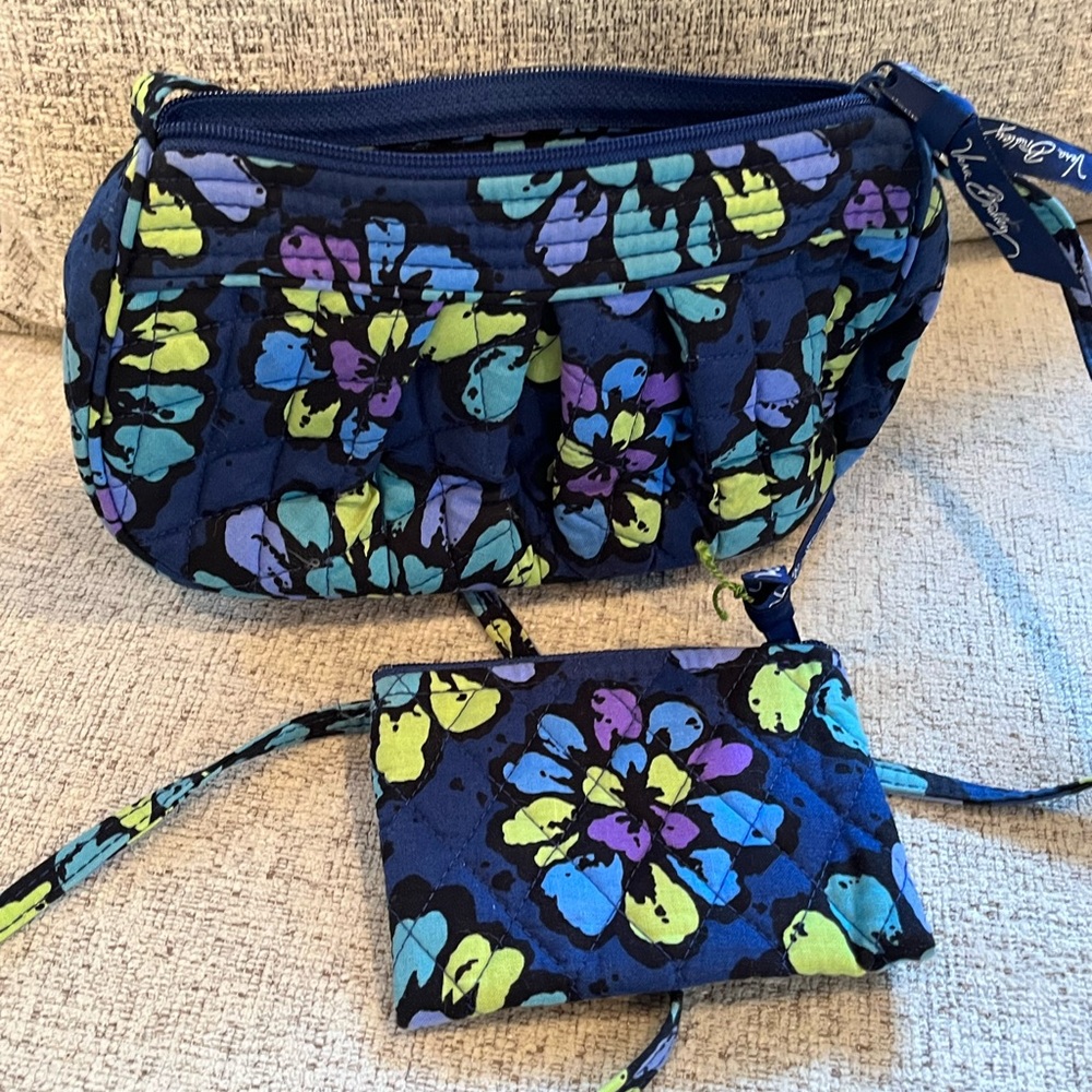 🌸🌼 3x HP🌸🌼 Vera Bradley Indigo Pop Pocketbook and Change Purse - Picture 7 of 7